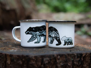 Mama Bear, Camping Mug - Mountain Mornings - Camping Mug