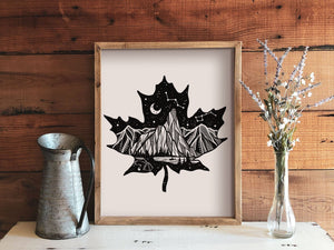 Maple Leaf Dark Print - Mountain Mornings - Prints