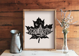 Maple Leaf Dark Print - Mountain Mornings - Prints
