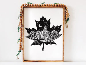 Maple Leaf Dark Print - Mountain Mornings - Prints