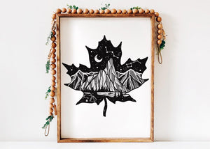 Maple Leaf Dark Print - Mountain Mornings - Prints