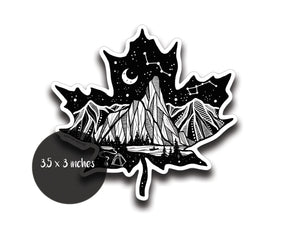 Maple Leaf Sticker Dark - Mountain Mornings - Sticker