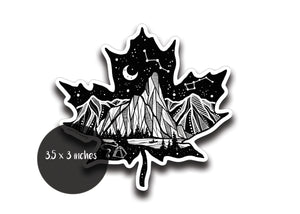 Maple Leaf Sticker Dark - Mountain Mornings - Sticker