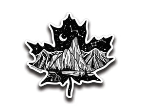 Maple Leaf Sticker Dark - Mountain Mornings - Sticker
