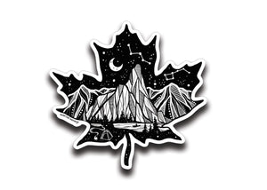 Maple Leaf Sticker Dark - Mountain Mornings - Sticker