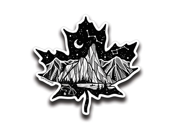 Maple Leaf Sticker Dark - Mountain Mornings - Sticker