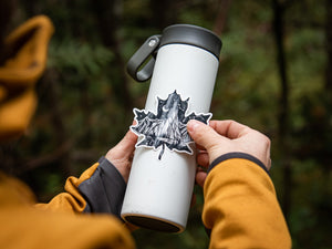 Maple Leaf Sticker Dark - Mountain Mornings - Sticker