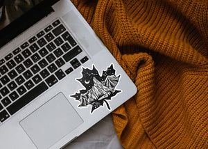 Maple Leaf Sticker Dark - Mountain Mornings - Sticker