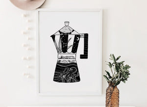 Moka Pot Cofee Print - Mountain Mornings - Prints