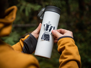 Moka Pot Coffee Sticker - Mountain Mornings - Sticker