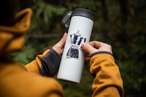 Moka Pot Coffee Sticker - Mountain Mornings - Sticker