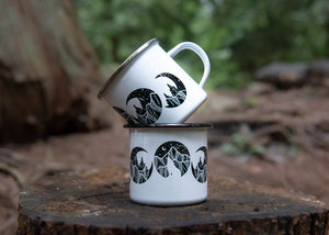 Moon Phase, Camping Mug - Mountain Mornings - Camping Mug