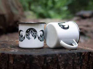 Moon Phase, Camping Mug - Mountain Mornings - Camping Mug