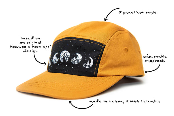 Moon Phase Five Panel Ambler Hat - Mountain Mornings - 5 Pannel Hat