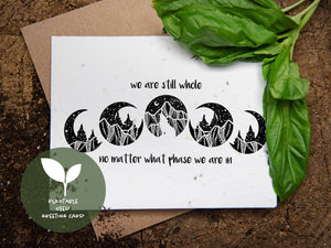 Moon Phase, Plantable Seed Greeting Card - Mountain Mornings - Plantable Greeting Cards