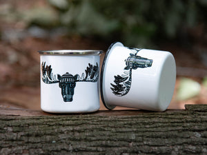 Moose, Camping Mug - Mountain Mornings - Camping Mug