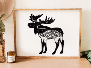 Moose Print - Mountain Mornings - Prints