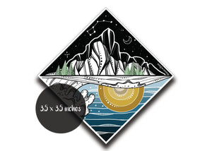 Mountain and Ocean Sticker - Mountain Mornings - Sticker