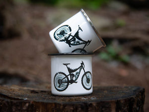 Mountain Bike, Camping Mug - Mountain Mornings - Camping Mug
