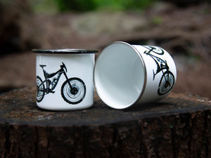 Mountain Bike, Camping Mug - Mountain Mornings - Camping Mug