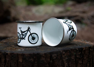 Mountain Bike, Camping Mug - Mountain Mornings - Camping Mug