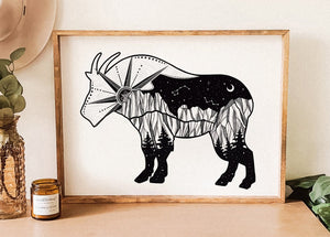 Mountain Goat Print - Mountain Mornings - Prints