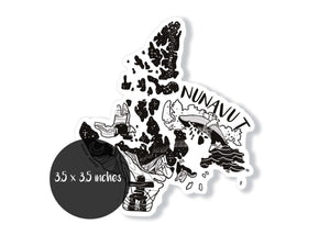 Nunavut Sticker | Outdoor sticker, original illustration by Canadian artist, 3.5x3.5 inches, glossy vinyl.