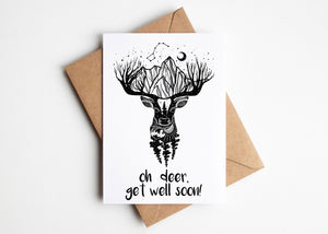 Oh Deer, Get Well Soon, Greeting Card - Mountain Mornings - Greeting Card