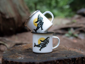 Orcas, Camping Mug - Mountain Mornings - Camping Mug