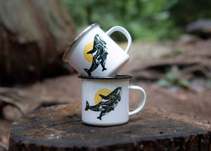 Orcas, Camping Mug - Mountain Mornings - Camping Mug