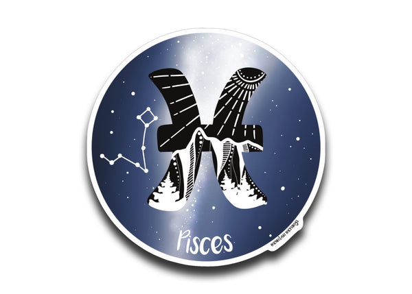 Pisces Zodiac Sign Sticker - Mountain Mornings - Sticker