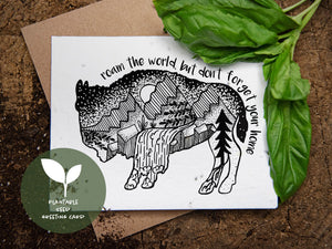Roam The World, Plantable Seed Greeting Card - Mountain Mornings - Plantable Greeting Cards