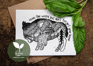 Roam The World, Plantable Seed Greeting Card - Mountain Mornings - Plantable Greeting Cards