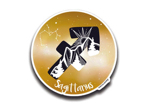 Sagittarius Zodiac Sign Sticker - Mountain Mornings - Sticker