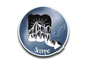 Scorpio Zodiac Sign Sticker - Mountain Mornings - Sticker