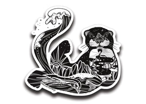 Sea Otter Sticker - Mountain Mornings - Sticker