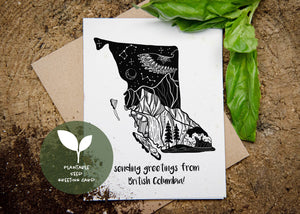 Sending Greetings From British Columbia, Plantable Seed Greeting Card - Mountain Mornings - Prints