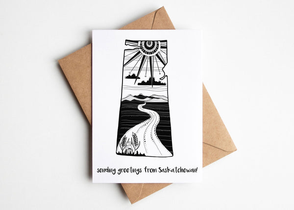 Sending Greetings from Saskatchewan, Greeting Card - Mountain Mornings - Greeting Card