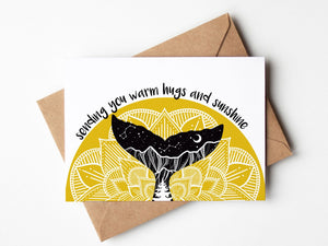 Sending You Warm Hugs and Sunshine, Greeting Card - Mountain Mornings - Greeting Card