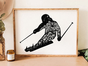 Skier Print - Mountain Mornings - Prints