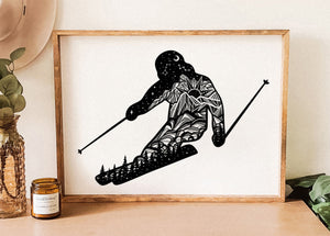 Skier Print - Mountain Mornings - Prints