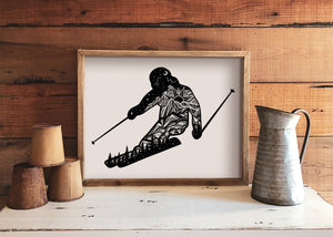 Skier Print - Mountain Mornings - Prints