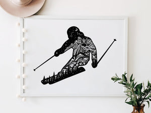 Skier Print - Mountain Mornings - Prints