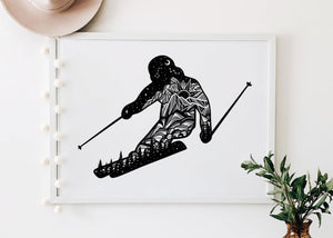 Skier Print - Mountain Mornings - Prints
