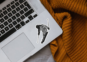 Skier Sticker - Mountain Mornings - Sticker