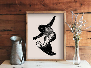 Snowboarder Print - Mountain Mornings - Prints