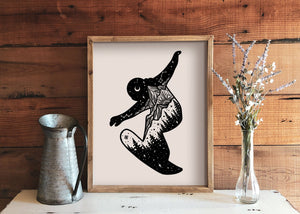 Snowboarder Print - Mountain Mornings - Prints