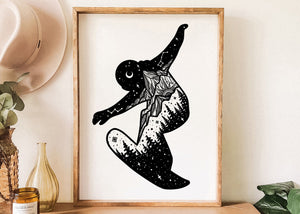 Snowboarder Print - Mountain Mornings - Prints