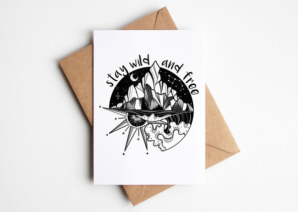 Stay Wild and Free, Greeting Card - Mountain Mornings - Greeting Card