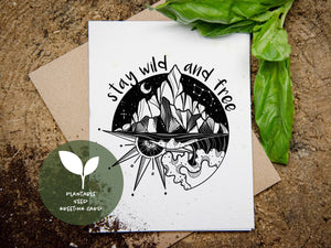 Stay Wild And Free, Plantable Seed Greeting Card - Mountain Mornings - Plantable Greeting Cards